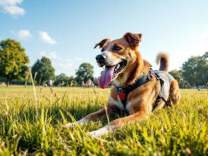un chien sous un soleil brulant