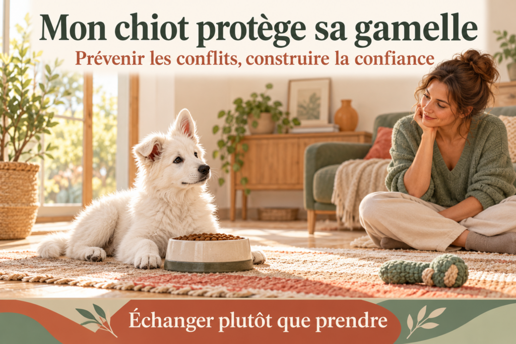 Mon chiot protège sa gamelle